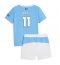 Manchester City Jeremy Doku #11 Hjemmedraktsett Barn 2025-26 Kortermet (+ Korte bukser)