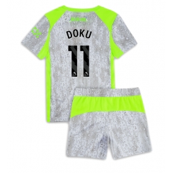 Manchester City Jeremy Doku #11 Tredjedraktsett Barn 2025-26 Kortermet (+ Korte bukser)