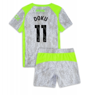 Manchester City Jeremy Doku #11 Tredjedraktsett Barn 2025-26 Kortermet (+ Korte bukser)