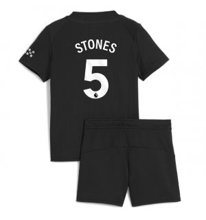 Manchester City John Stones #5 Bortedraktsett Barn 2025-26 Kortermet (+ Korte bukser)