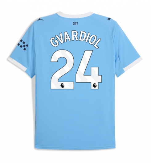 Manchester City Josko Gvardiol #24 Hjemmedrakt 2025-26 Kortermet Manchester City Josko Gvardiol #24 Hjemmedrakt 2025-26 Kortermet