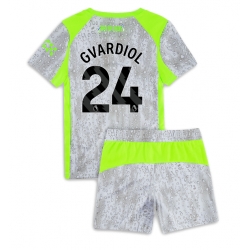 Manchester City Josko Gvardiol #24 Tredjedraktsett Barn 2025-26 Kortermet (+ Korte bukser)