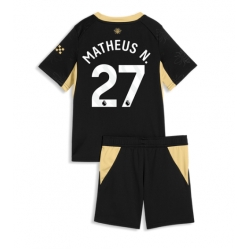 Manchester City Matheus Nunes #27 Bortedraktsett Barn 2026-27 Kortermet (+ Korte bukser)