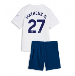 Manchester City Matheus Nunes #27 Tredjedraktsett Barn 2026-27 Kortermet (+ Korte bukser)