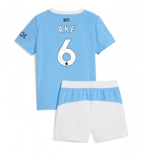 Manchester City Nathan Ake #6 Hjemmedraktsett Barn 2025-26 Kortermet (+ Korte bukser)