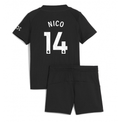 Manchester City Nico Gonzalez #14 Bortedraktsett Barn 2025-26 Kortermet (+ Korte bukser)