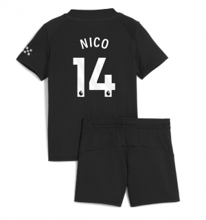 Manchester City Nico Gonzalez #14 Bortedraktsett Barn 2025-26 Kortermet (+ Korte bukser)