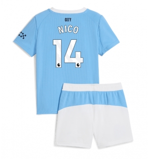Manchester City Nico Gonzalez #14 Hjemmedraktsett Barn 2025-26 Kortermet (+ Korte bukser)