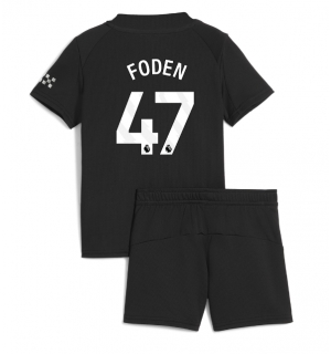 Manchester City Phil Foden #47 Bortedraktsett Barn 2025-26 Kortermet (+ Korte bukser)