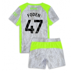 Manchester City Phil Foden #47 Tredjedraktsett Barn 2025-26 Kortermet (+ Korte bukser)