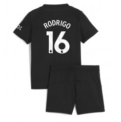 Manchester City Rodri Hernandez #16 Bortedraktsett Barn 2025-26 Kortermet (+ Korte bukser)