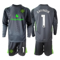 Manchester United Altay Bayindir #1 Keeper Bortedraktsett Barn 2025-26 Langermet (+ Korte bukser)