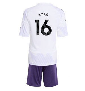 Manchester United Amad Diallo #16 Bortedraktsett Barn 2025-26 Kortermet (+ Korte bukser)
