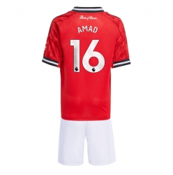 Manchester United Amad Diallo #16 Hjemmedraktsett Barn 2025-26 Kortermet (+ Korte bukser)
