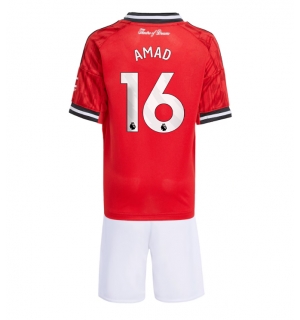 Manchester United Amad Diallo #16 Hjemmedraktsett Barn 2025-26 Kortermet (+ Korte bukser)
