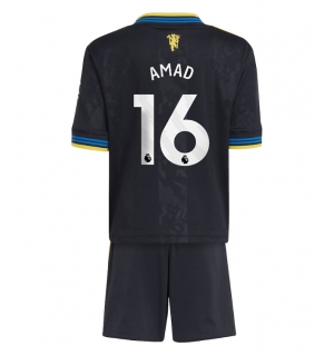 Manchester United Amad Diallo #16 Tredjedraktsett Barn 2025-26 Kortermet (+ Korte bukser)