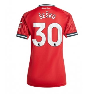 Manchester United Benjamin Sesko #30 Hjemmedrakt Dame 2025-26 Kortermet