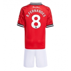 Manchester United Bruno Fernandes #8 Hjemmedraktsett Barn 2025-26 Kortermet (+ Korte bukser)