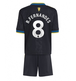 Manchester United Bruno Fernandes #8 Tredjedraktsett Barn 2025-26 Kortermet (+ Korte bukser)