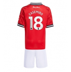 Manchester United Casemiro #18 Hjemmedraktsett Barn 2025-26 Kortermet (+ Korte bukser)