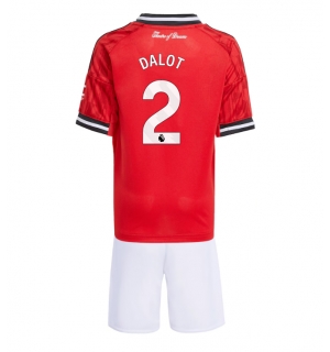 Manchester United Diogo Dalot #2 Hjemmedraktsett Barn 2025-26 Kortermet (+ Korte bukser)