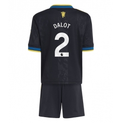 Manchester United Diogo Dalot #2 Tredjedraktsett Barn 2025-26 Kortermet (+ Korte bukser)