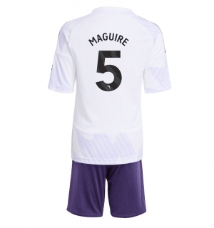 Manchester United Harry Maguire #5 Bortedraktsett Barn 2025-26 Kortermet (+ Korte bukser)