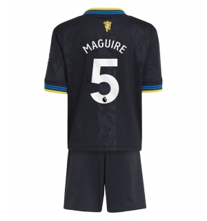 Manchester United Harry Maguire #5 Tredjedraktsett Barn 2025-26 Kortermet (+ Korte bukser)
