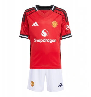Manchester United Hjemmedraktsett Barn 2025-26 Kortermet (+ Korte bukser)