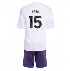 Manchester United Leny Yoro #15 Bortedraktsett Barn 2025-26 Kortermet (+ Korte bukser)