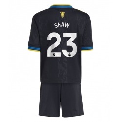 Manchester United Luke Shaw #23 Tredjedraktsett Barn 2025-26 Kortermet (+ Korte bukser)