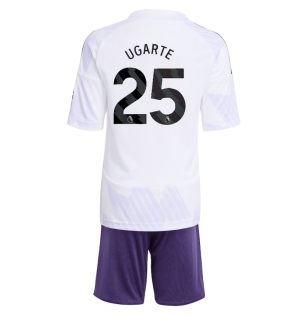 Manchester United Manuel Ugarte #25 Bortedraktsett Barn 2025-26 Kortermet (+ Korte bukser)