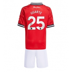 Manchester United Manuel Ugarte #25 Hjemmedraktsett Barn 2025-26 Kortermet (+ Korte bukser)