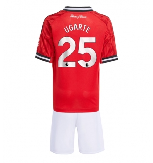 Manchester United Manuel Ugarte #25 Hjemmedraktsett Barn 2025-26 Kortermet (+ Korte bukser)