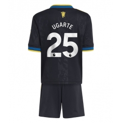Manchester United Manuel Ugarte #25 Tredjedraktsett Barn 2025-26 Kortermet (+ Korte bukser)