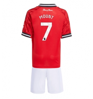 Manchester United Mason Mount #7 Hjemmedraktsett Barn 2025-26 Kortermet (+ Korte bukser)