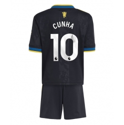 Manchester United Matheus Cunha #10 Tredjedraktsett Barn 2025-26 Kortermet (+ Korte bukser)