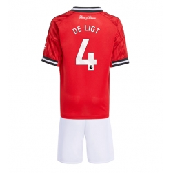 Manchester United Matthijs de Ligt #4 Hjemmedraktsett Barn 2025-26 Kortermet (+ Korte bukser)