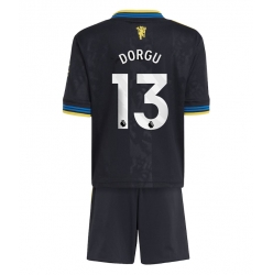 Manchester United Patrick Dorgu #13 Tredjedraktsett Barn 2025-26 Kortermet (+ Korte bukser)