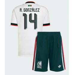 Mexico Armando Gonzalez #14 Bortedraktsett Barn VM 2026 Kortermet (+ Korte bukser)