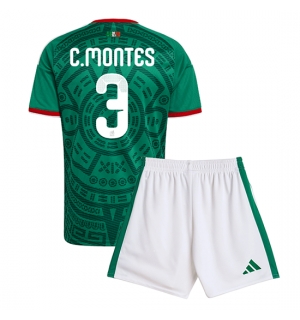 Mexico Cesar Montes #3 Hjemmedraktsett Barn VM 2026 Kortermet (+ Korte bukser)