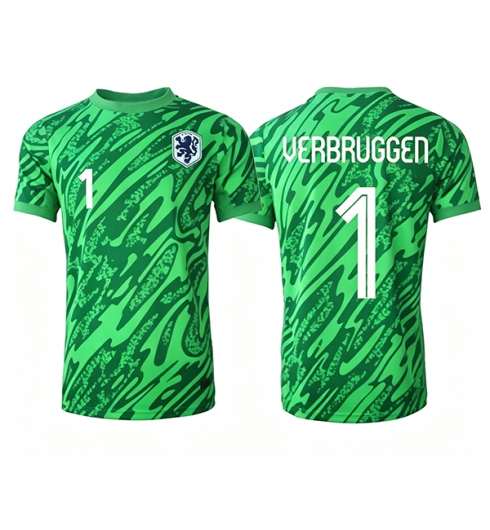 Nederland Bart Verbruggen #1 Keeper Bortedrakt VM 2026 Kortermet Nederland Bart Verbruggen #1 Keeper Bortedrakt VM 2026 Kortermet