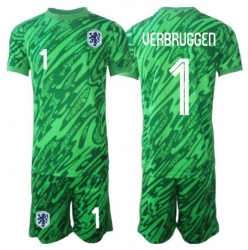 Nederland Bart Verbruggen #1 Keeper Bortedraktsett Barn VM 2026 Kortermet (+ Korte bukser)