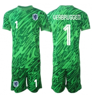Nederland Bart Verbruggen #1 Keeper Bortedraktsett Barn VM 2026 Kortermet (+ Korte bukser)
