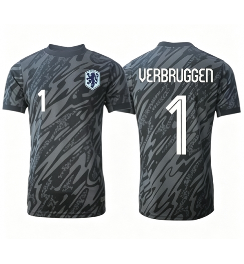 Nederland Bart Verbruggen #1 Keeper Hjemmedrakt VM 2026 Kortermet Nederland Bart Verbruggen #1 Keeper Hjemmedrakt VM 2026 Kortermet