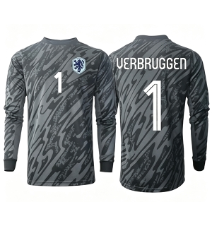 Nederland Bart Verbruggen #1 Keeper Hjemmedrakt VM 2026 Langermet