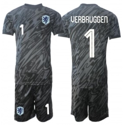 Nederland Bart Verbruggen #1 Keeper Hjemmedraktsett Barn VM 2026 Kortermet (+ Korte bukser)