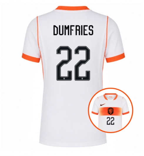 Nederland Denzel Dumfries #22 Bortedrakt Dame VM 2026 Kortermet Nederland Denzel Dumfries #22 Bortedrakt Dame VM 2026 Kortermet