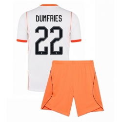 Nederland Denzel Dumfries #22 Bortedraktsett Barn VM 2026 Kortermet (+ Korte bukser)