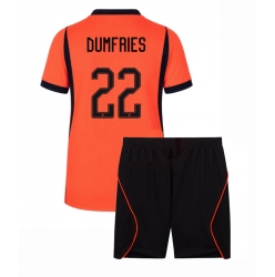 Nederland Denzel Dumfries #22 Hjemmedraktsett Barn VM 2026 Kortermet (+ Korte bukser)